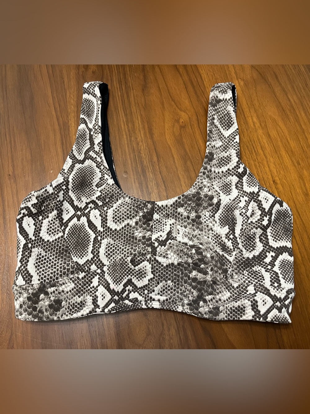 Varley Monochrome Snake-Print Scoop Sports Bra
